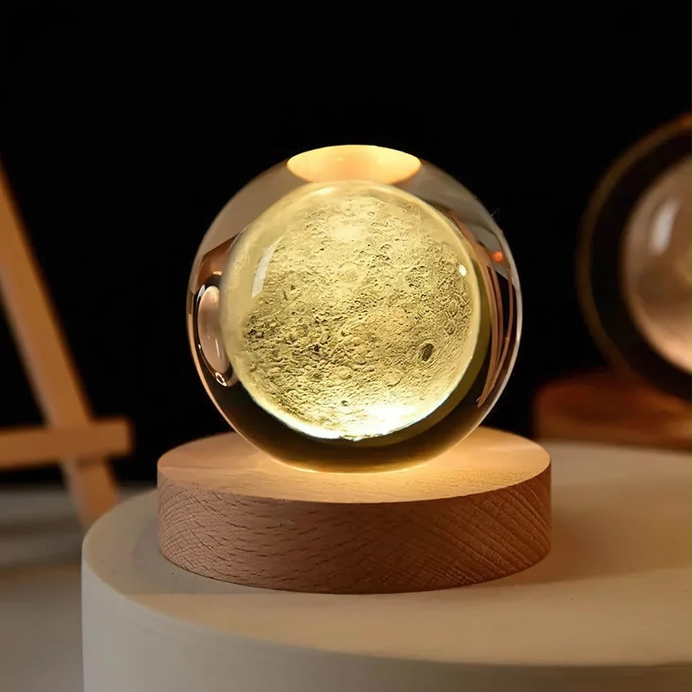 3D Crystal Saturn Planet Night Lamp and Box Packing