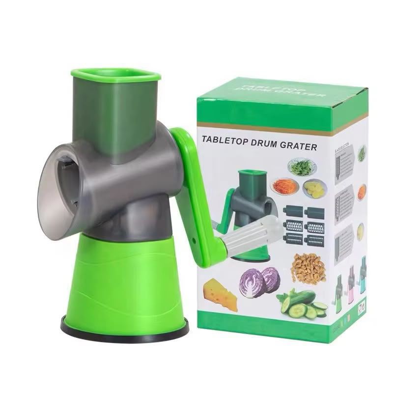 3-in-1 Rotary Vegetable Cutter with 3 Interchangeable Blades